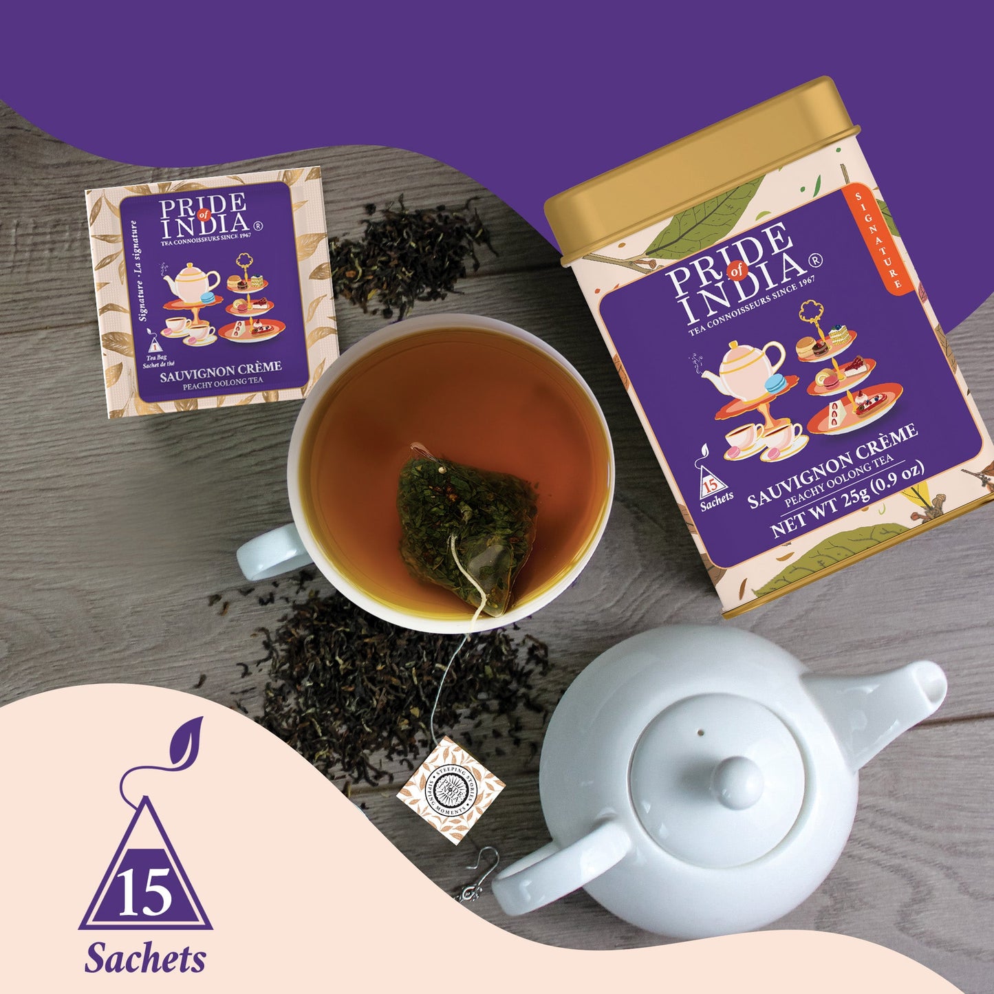 Sauvignon Creme - Peachy Oolong Tea Bags-1