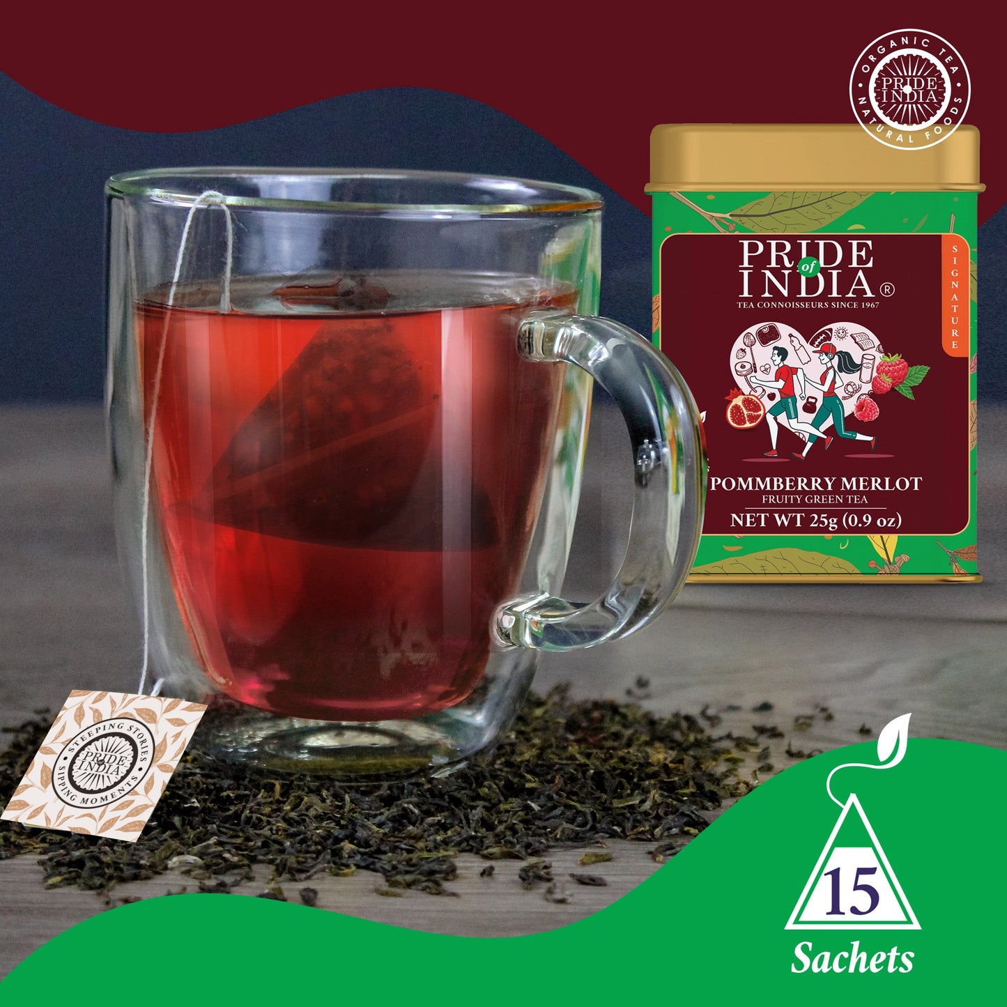 PommBerry Merlot - Fruity Green Tea Bags-1