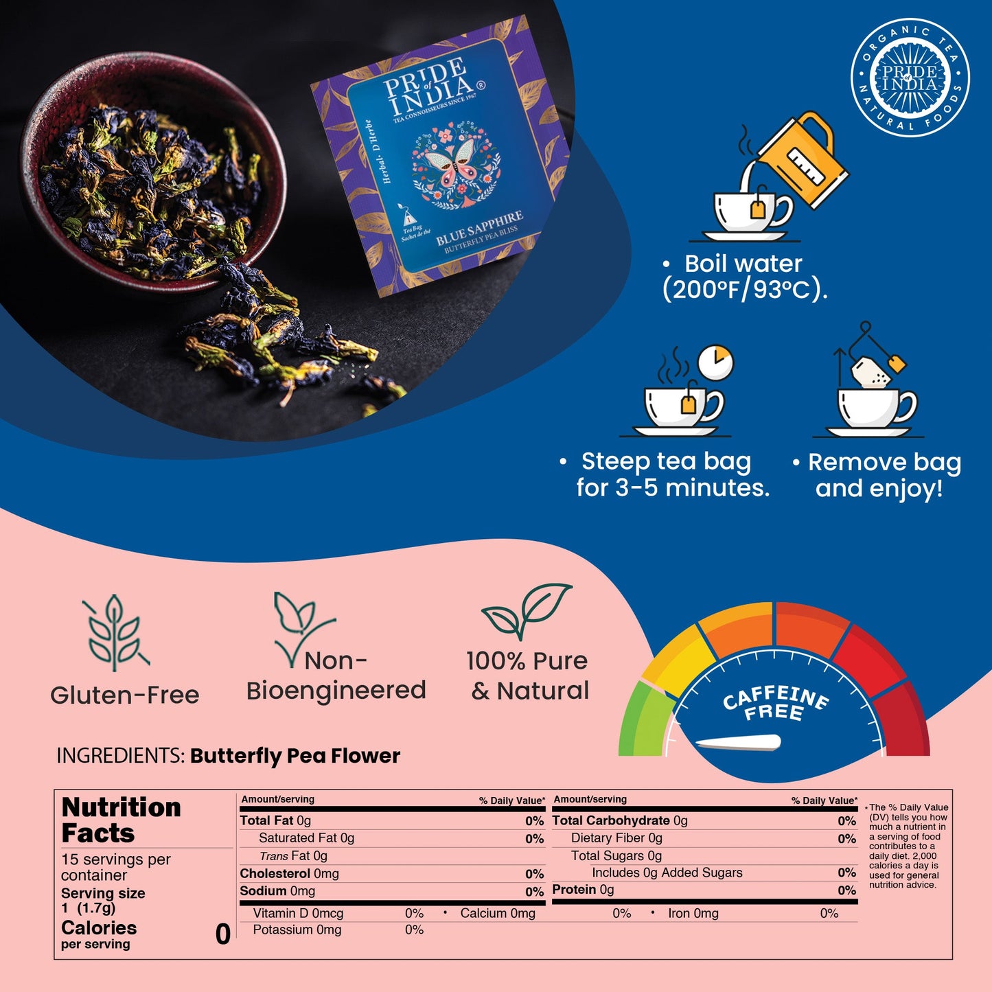 Blue Sapphire - Butterfly Pea Bliss Tea Bags-3
