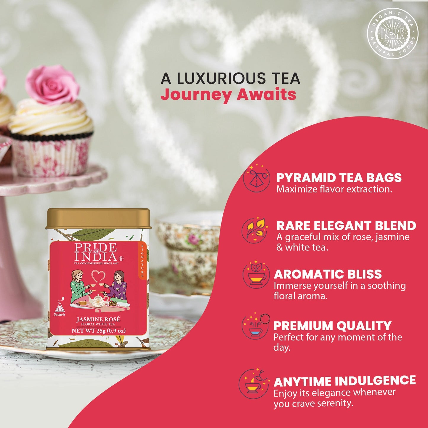 Jasmine Rose - Floral White Tea Bags-4