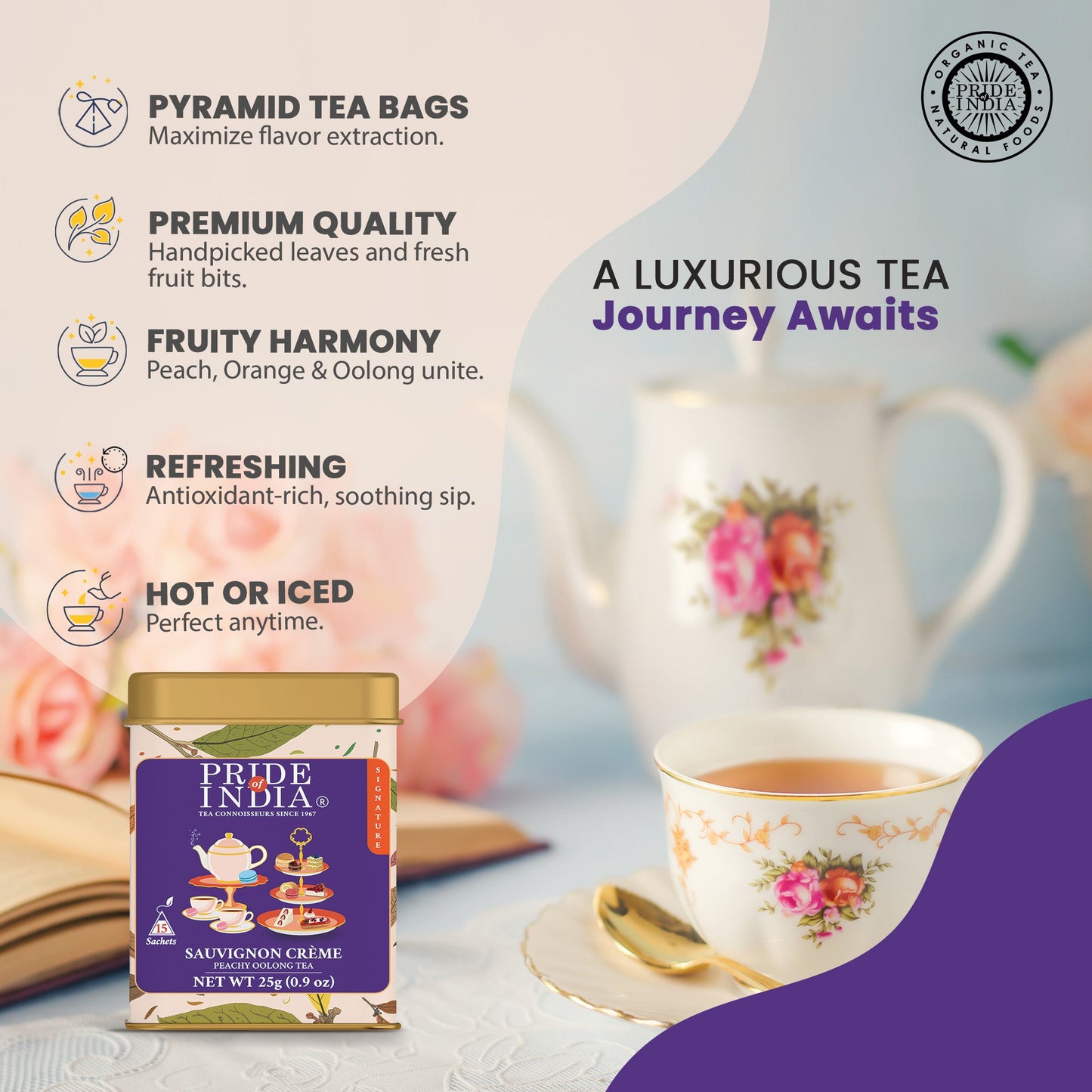 Sauvignon Creme - Peachy Oolong Tea Bags-4