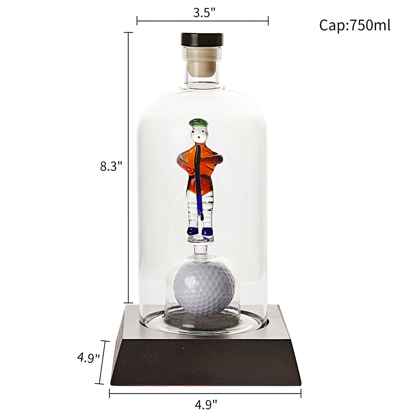 Golfer Decanter Whiskey Decanter - The Wine Savant, Golf Gifts for Both Men & Women, Golf Accessories, Golfer Gifts, Based on A Replica Human Golfing (750ml Decanter)-4