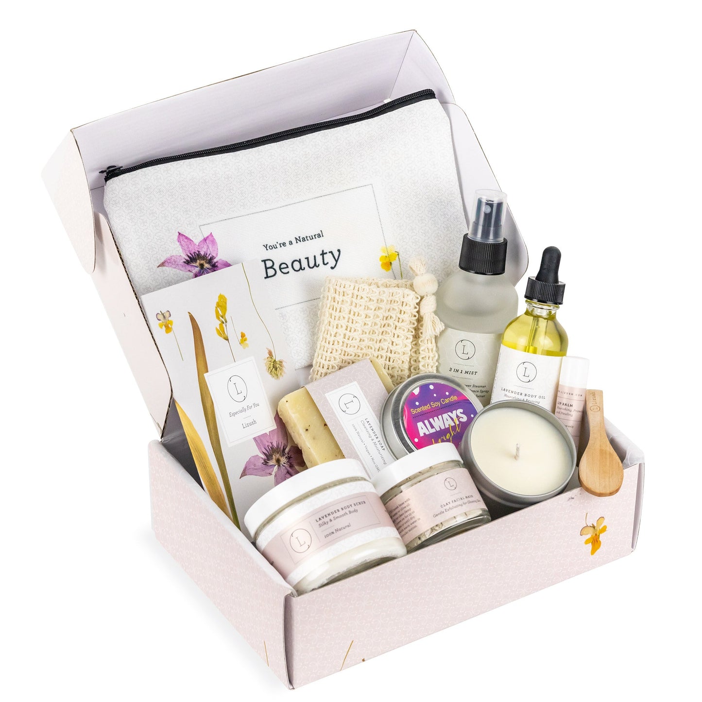 Spa Gift Box, Natural Lavender Bath & Body Relaxing Package for Friend-5