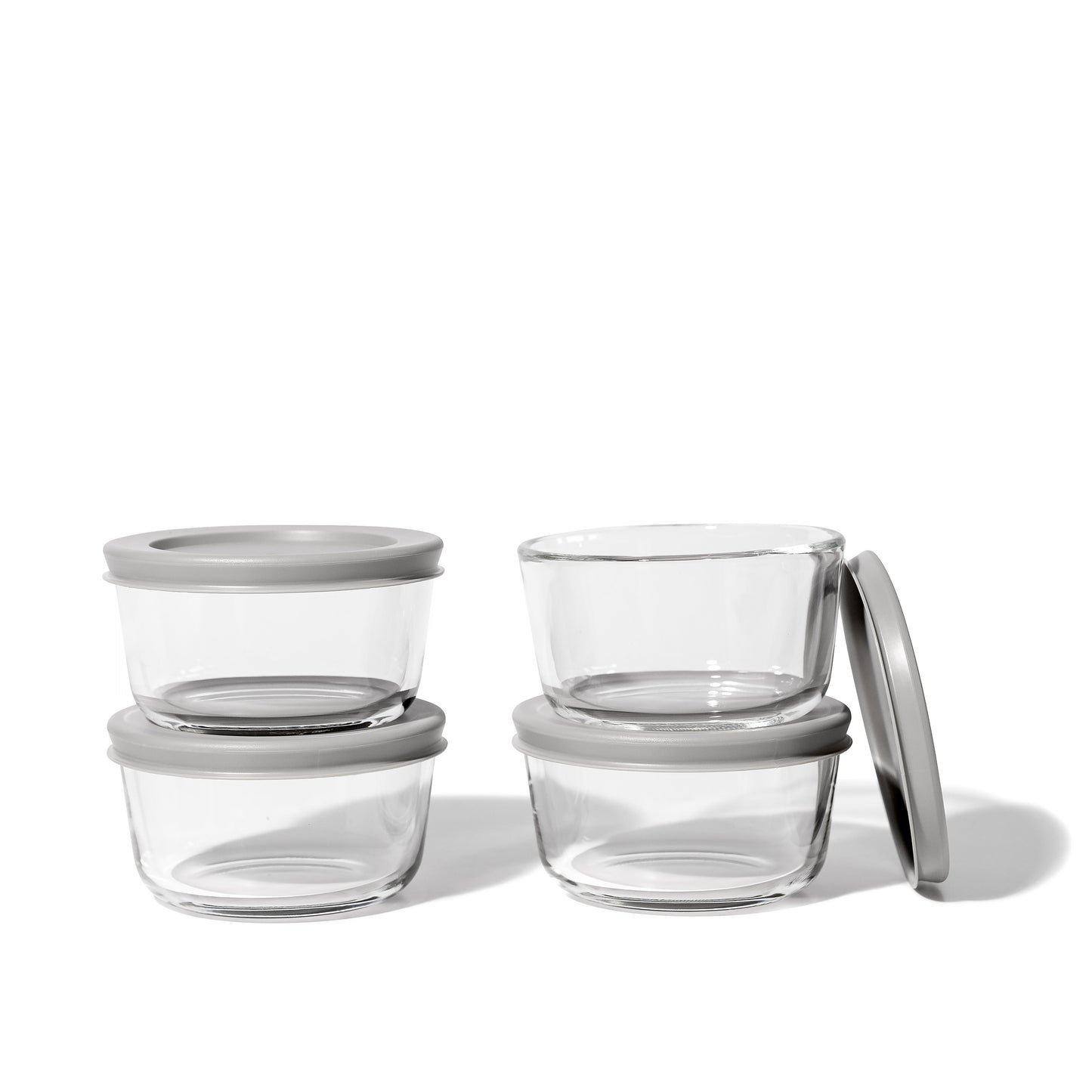 Glass Food Storage Containers - 8 Piece .7oz Set (4 Containers + 4 Lids)-2