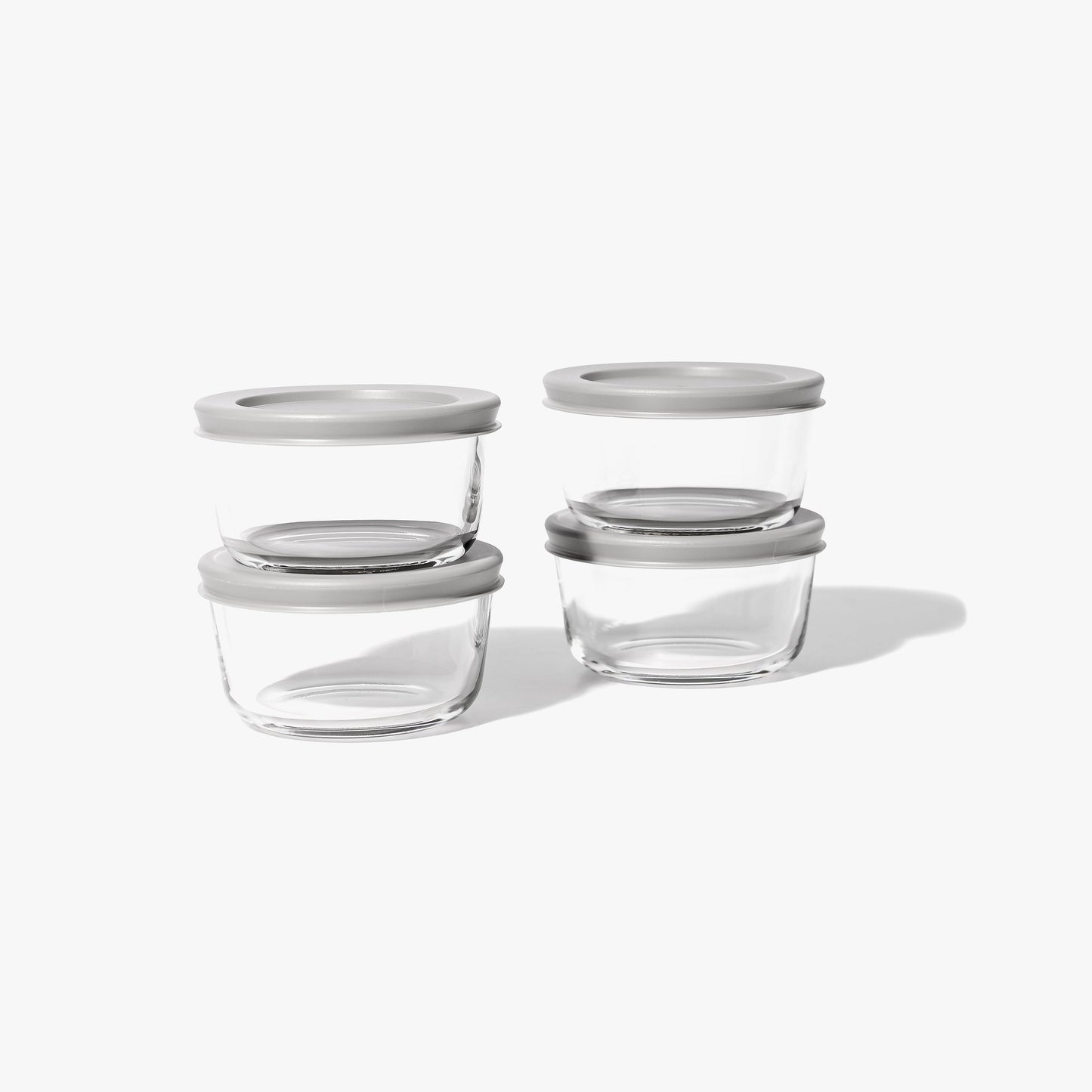 Glass Food Storage Containers - 8 Piece .7oz Set (4 Containers + 4 Lids)-0