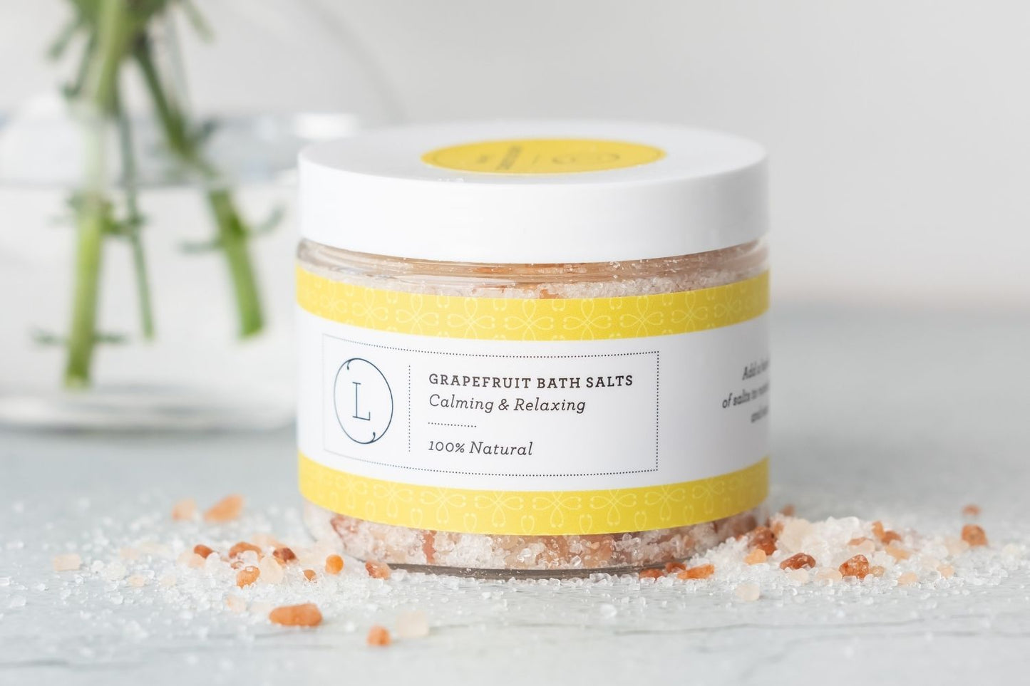 Grapefruit Natural Bath Salt Soak with Dead sea, Epsom and Himalayan salts-3