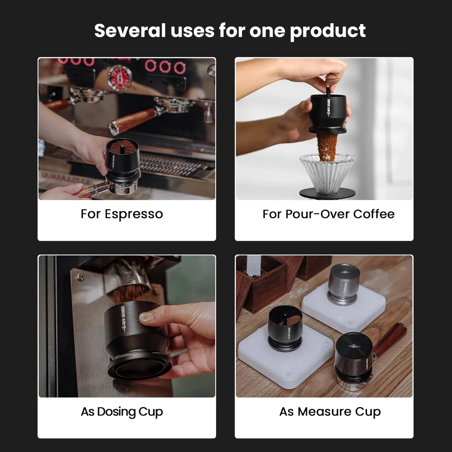 Coffee Dosing Funnel Aluminum Alloy Dosing Shaker Fit 51-54/58mm Portafilters Espresso Dosing Cup Home Barista Tools-4