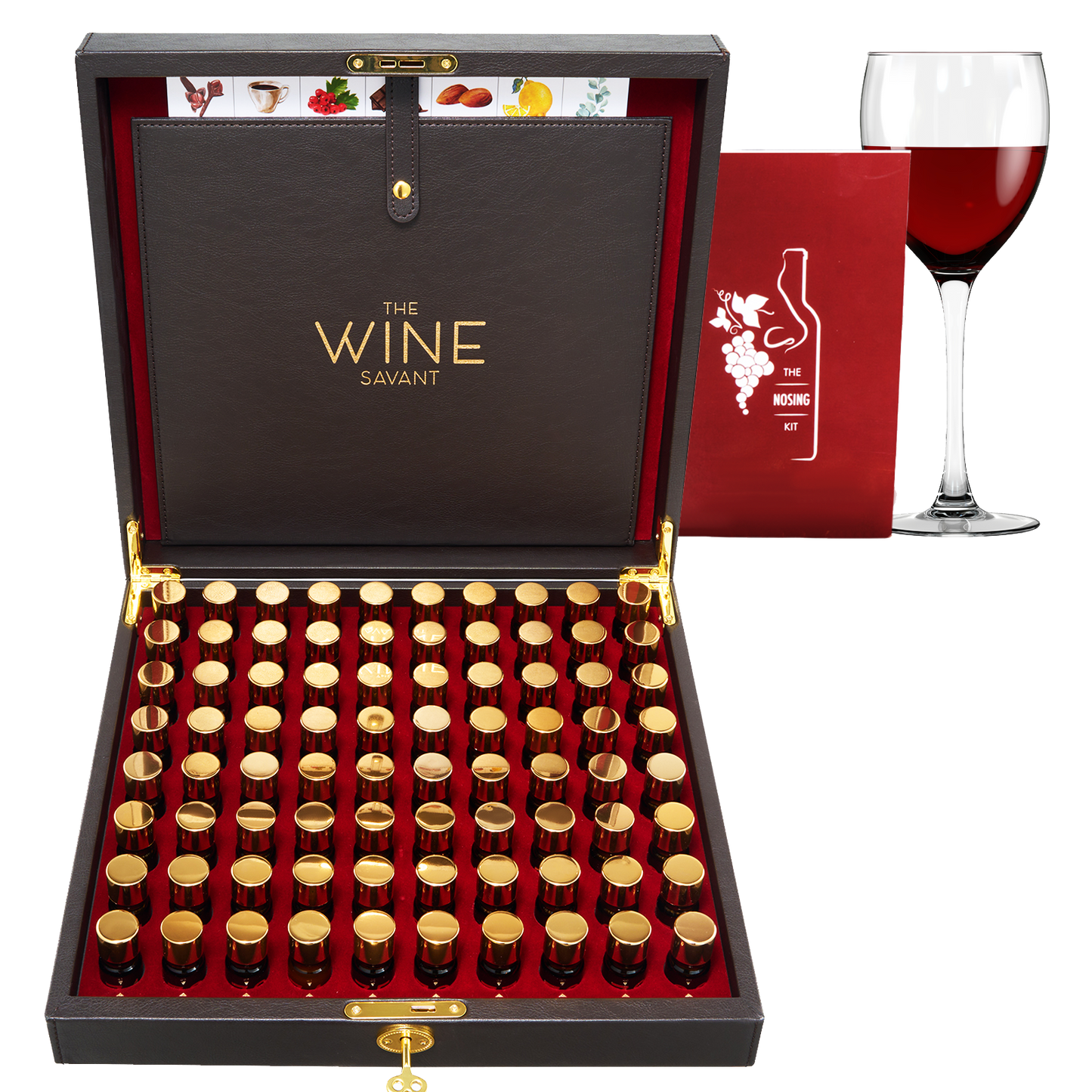 Sommelier Wine Aroma Kit - The Nosing Kit by The Wine Savant - Master Connoisseur Smelling Kit to Train Your Nose - 80 Fragrance Training Kit for Wine Lovers, Wine Game Gifts for Holiday, Him, Her-0