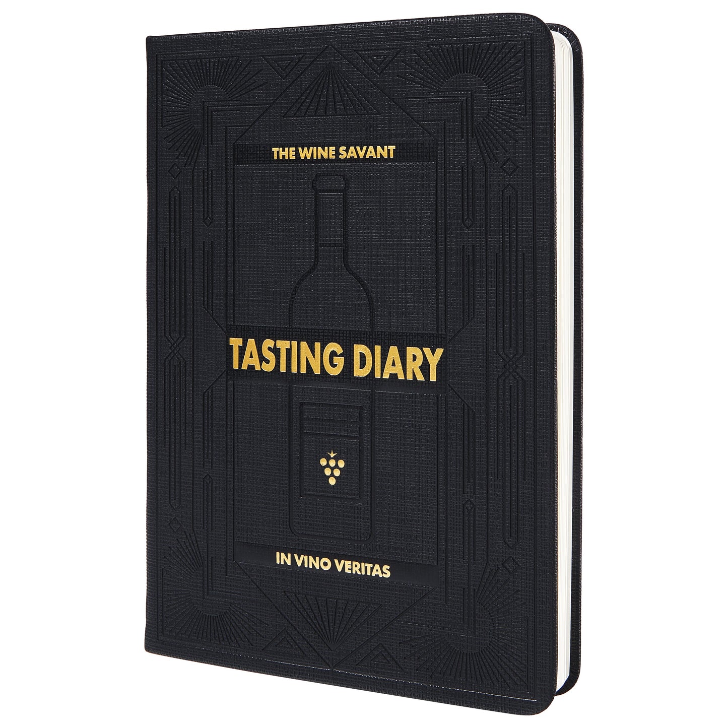 Wine Folly Wine Journal Guided Wine Tasting Notes (5" x 7" B6 Notebook) - Features 4 Step Tasting Method, Wine Color Reference Card, and Page Marker (Black)-0