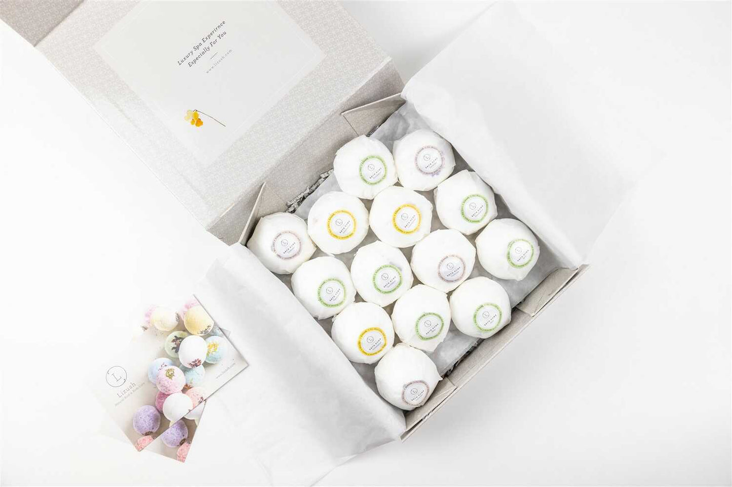 Bath Bombs Gift Box, Set of 14 Big 100% Natural Relaxing Bath Bombs-0