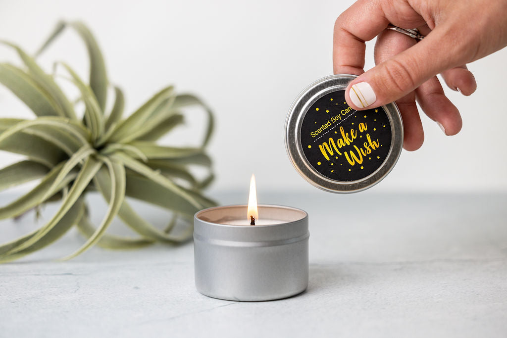 Trio of Tin Soy Candle - Scented with Bergamot and Lavender Essential oils-3