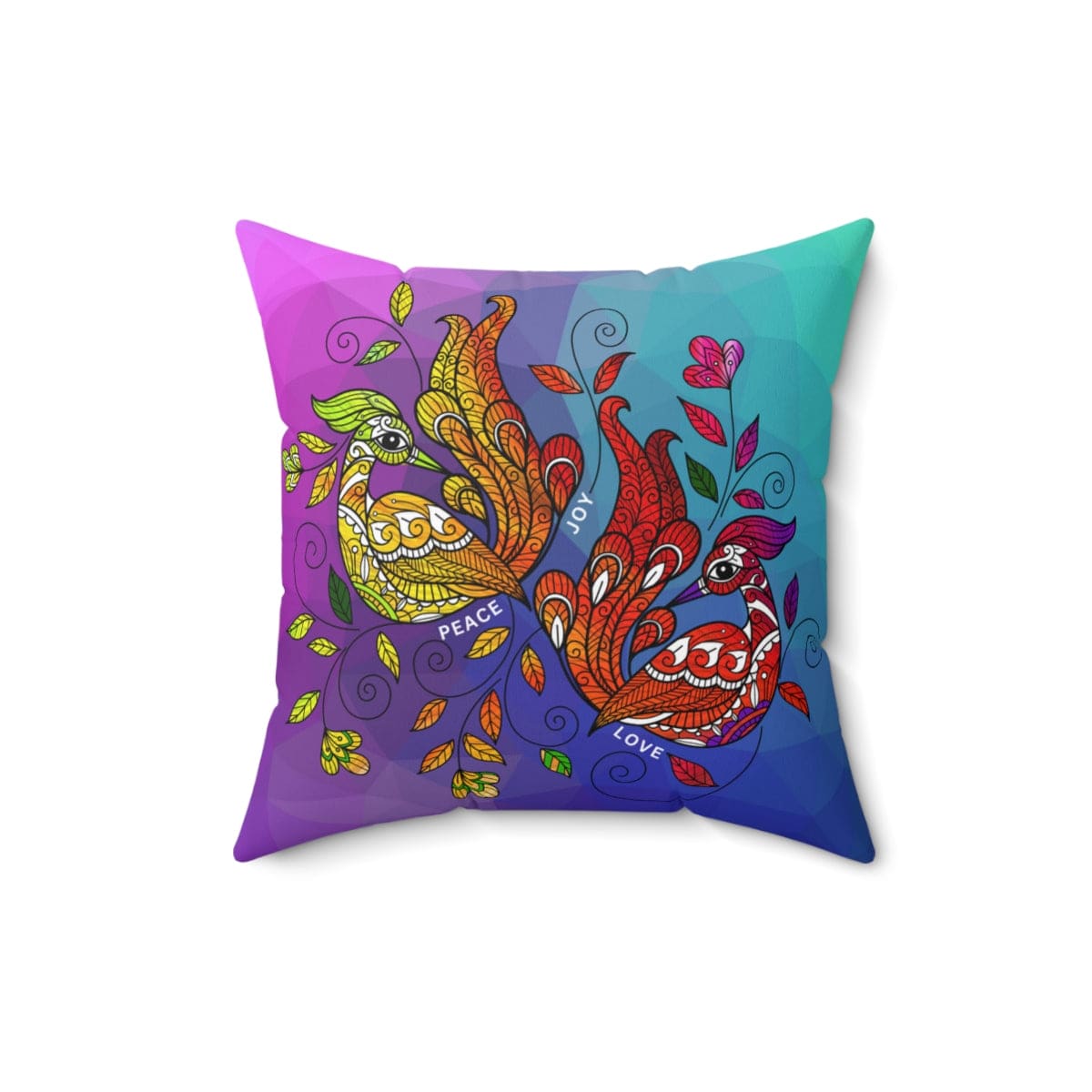 Decorative Throw Pillow Cover - Multicolor Wild Peacocks-2