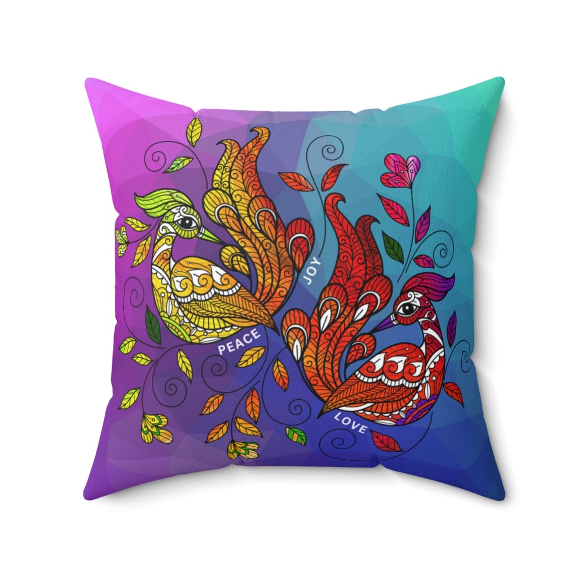 Decorative Throw Pillow Cover - Multicolor Wild Peacocks-1