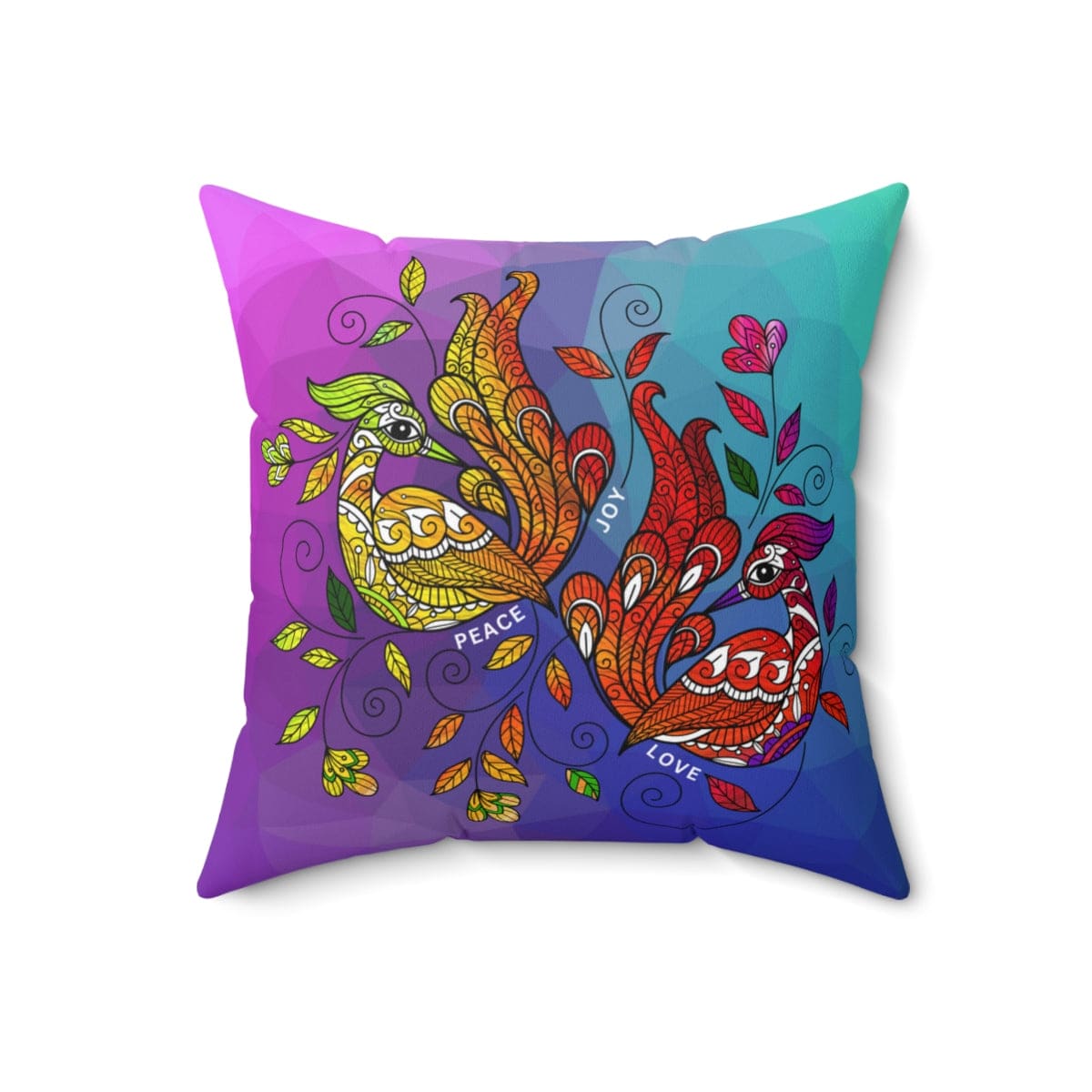 Decorative Throw Pillow Cover - Multicolor Wild Peacocks-4