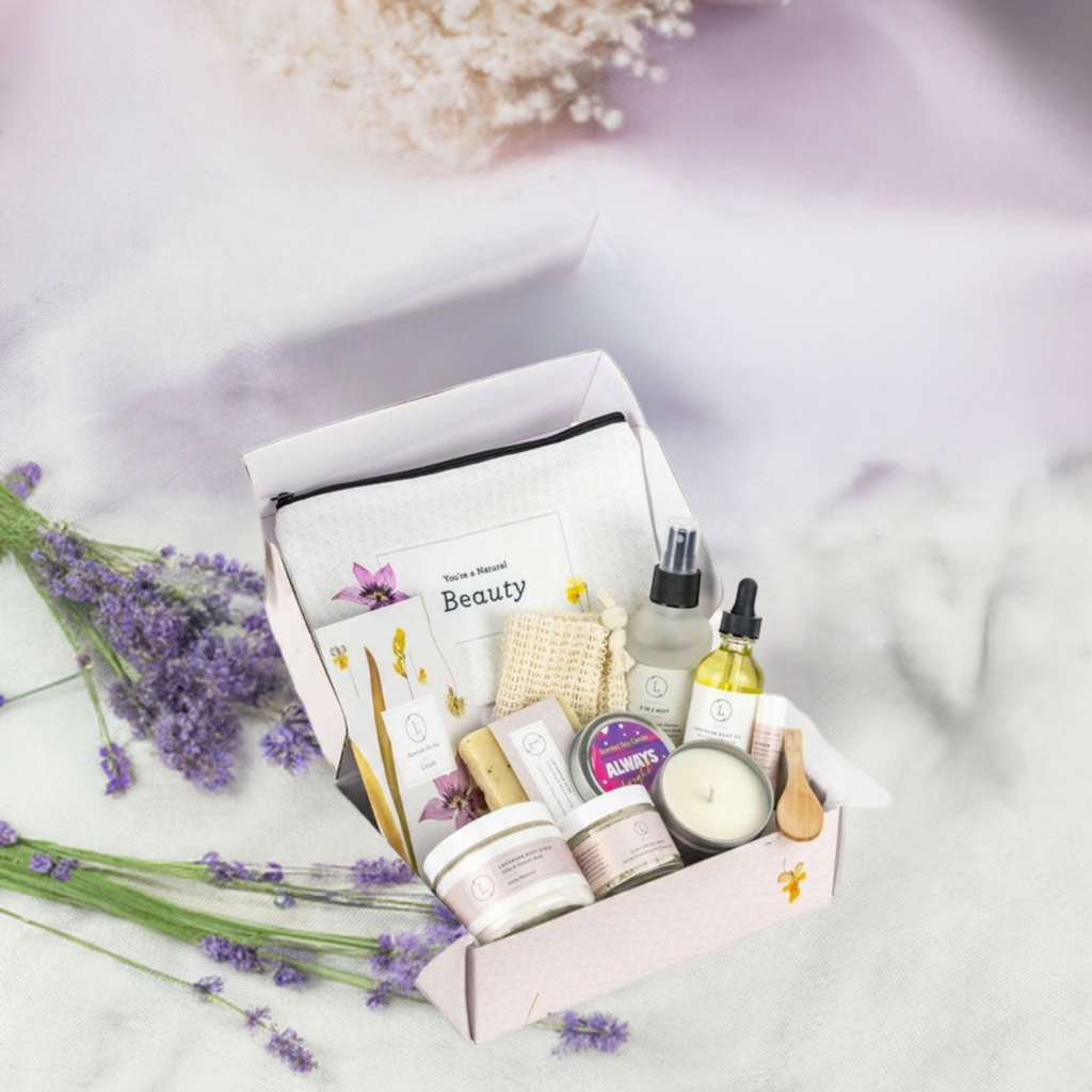 Spa Gift Box, Natural Lavender Bath & Body Relaxing Package for Friend-1