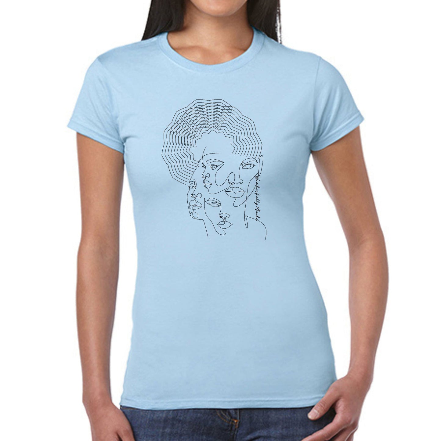 Womens Graphic T-shirt Every Woman is Wonderfully Made Black-4