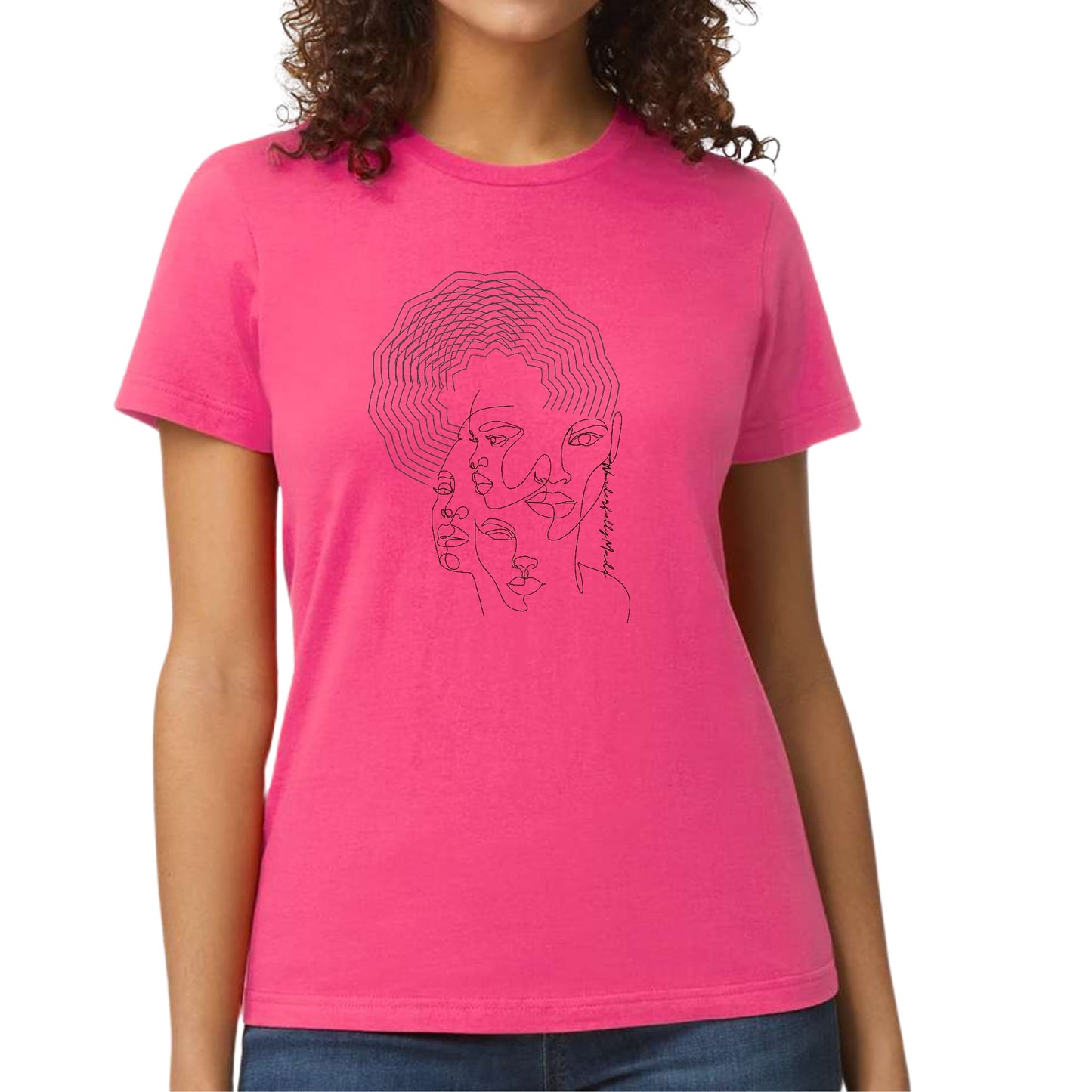 Womens Graphic T-shirt Every Woman is Wonderfully Made Black-3