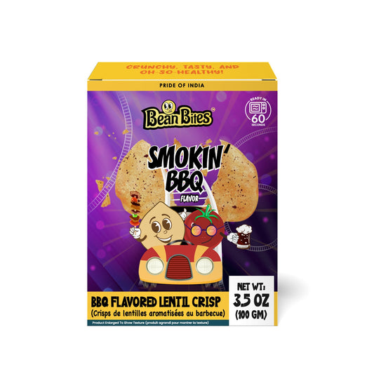 Bean Bites | Smokin’ BBQ Lentil Crisp 3.53 oz (100 g) | Round Crunchy Crisps-0