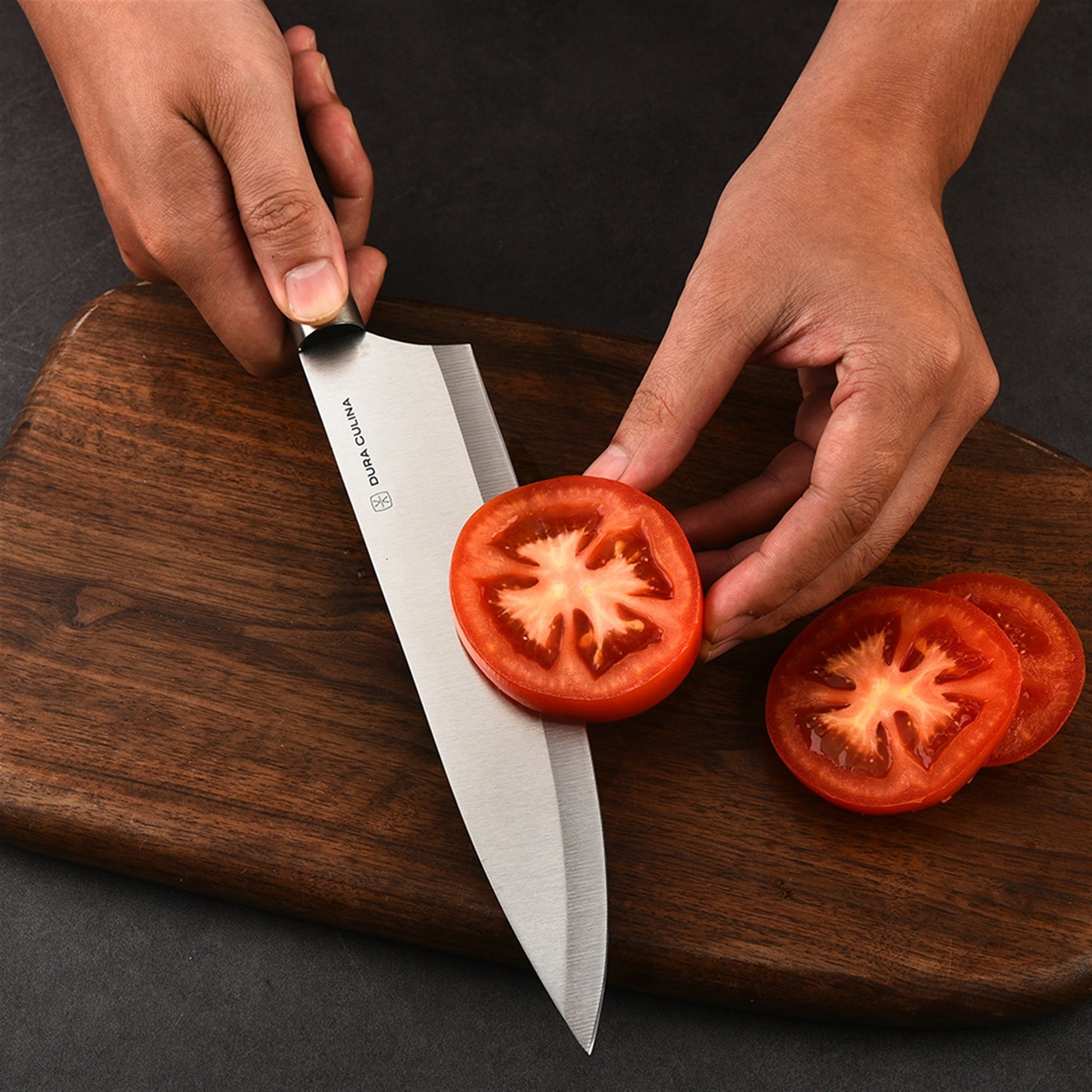 3 Piece Kitchen Knife Set with Matching Blade Guards, Black-4
