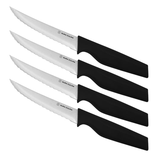 4-Piece Steak Knife Set - High Carbon Stainless Steel Serrated Blades with Ergonomic Handles, 4.5” Premium Kitchen Knives for Dining-0
