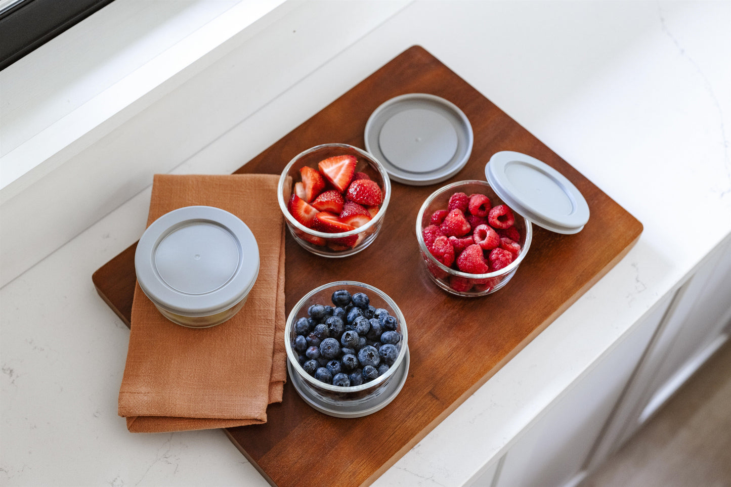 Glass Food Storage Containers - 8 Piece .7oz Set (4 Containers + 4 Lids)-4