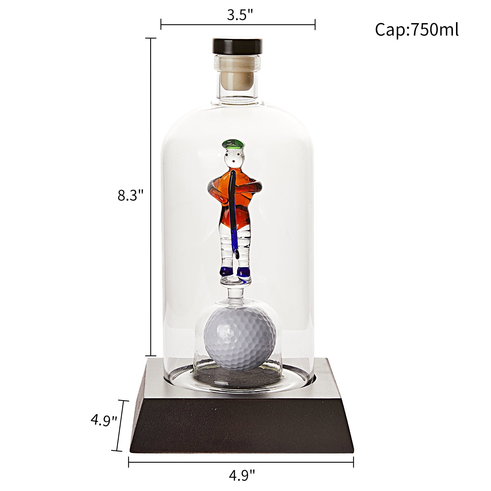 Golfer Decanter Whiskey Decanter - The Wine Savant, Golf Gifts for Both Men & Women, Golf Accessories, Golfer Gifts, Based on A Replica Human Golfing (750ml Decanter)-4
