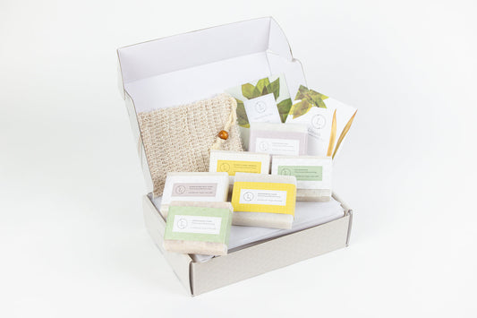 Set of  6 Handmade cold process ,Natural Soap Bars in gift Set box-0