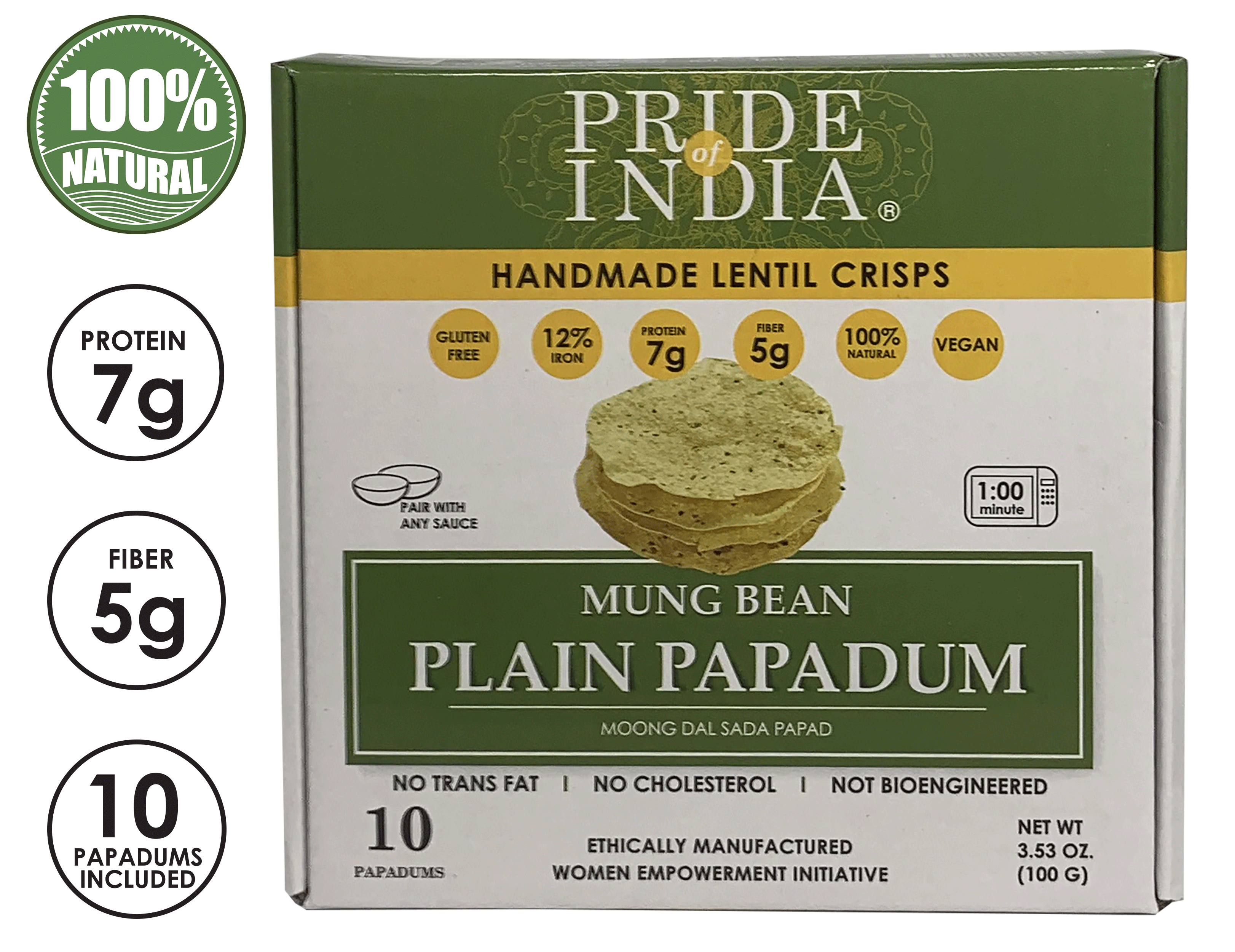 Plain Mung Bean Sada Papadum Lentil Crisp-0