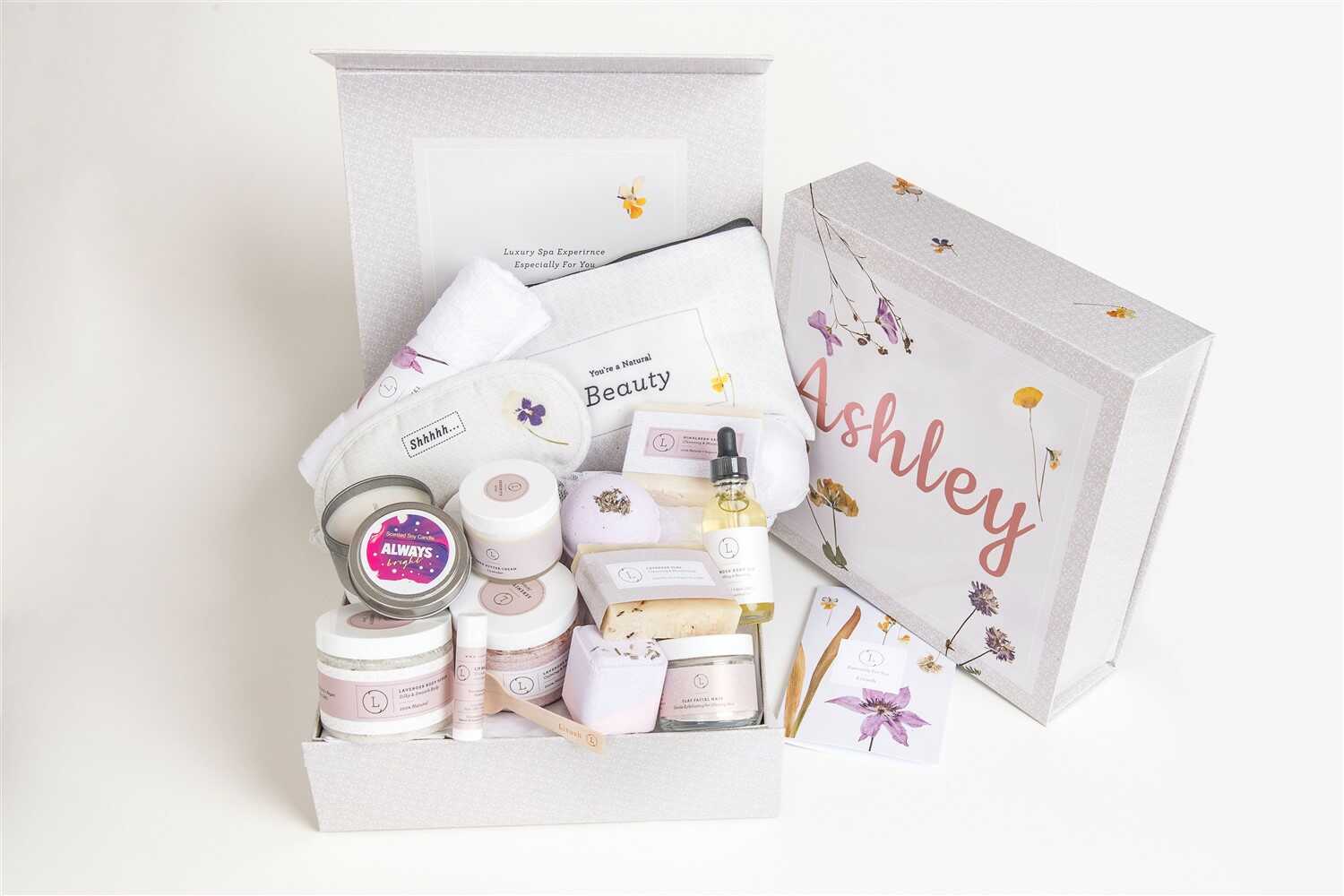 A Special Day Gift, Birthday Gift Basket, Lavender Natural Bath & Body-0