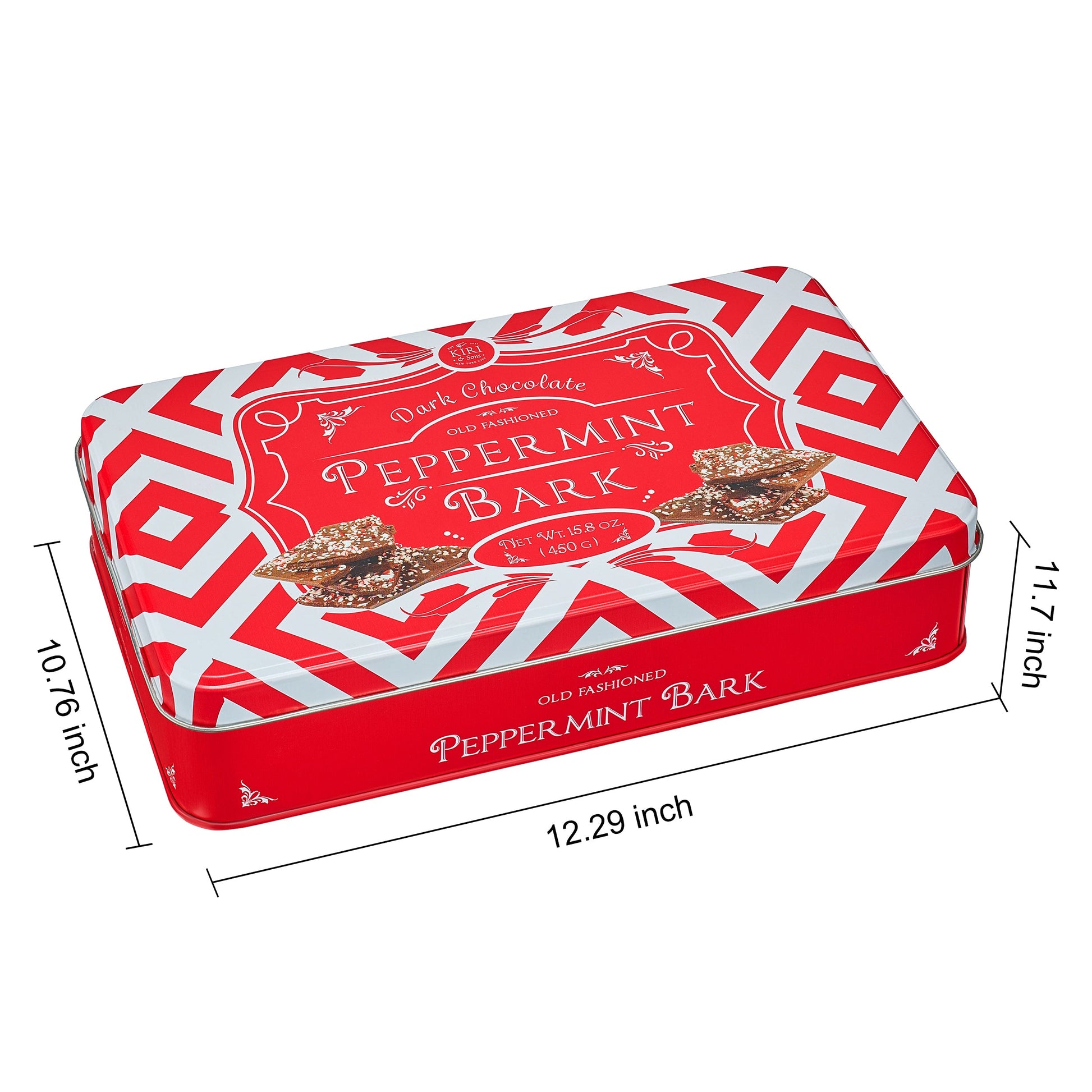 Dark Chocolate Premium Peppermint Bark - 450G Holiday Bark Assorted Squares - Christmas Candy, Sweets Gift Tin, Old Fashioned Holiday Treat for Stocking Stuffer, Party - Made in Turkey-4