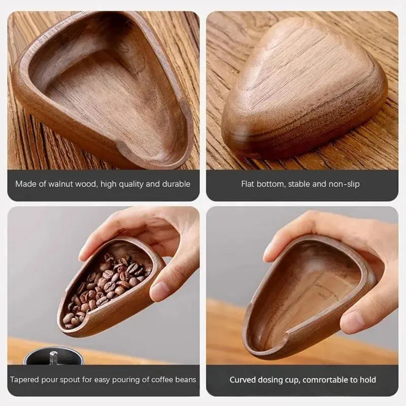 Walnut Wood Coffee/Tea Dosing Cup – Handcrafted Espresso Dosing Cup & Coffee Bean Measuring Container for Coffee Enthusiasts-1