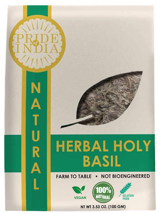 NUTRITEA Natural Tulsi Holy Basil Herbal Full Leaf Tea (Caffeine Free)-0