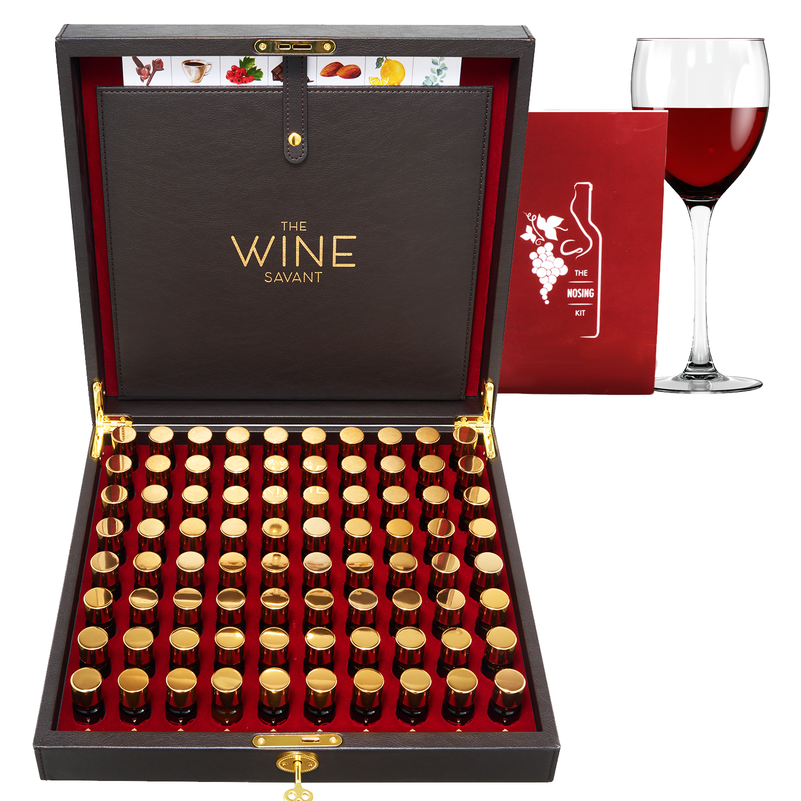 Sommelier Wine Aroma Kit - The Nosing Kit by The Wine Savant - Master Connoisseur Smelling Kit to Train Your Nose - 80 Fragrance Training Kit for Wine Lovers, Wine Game Gifts for Holiday, Him, Her-0