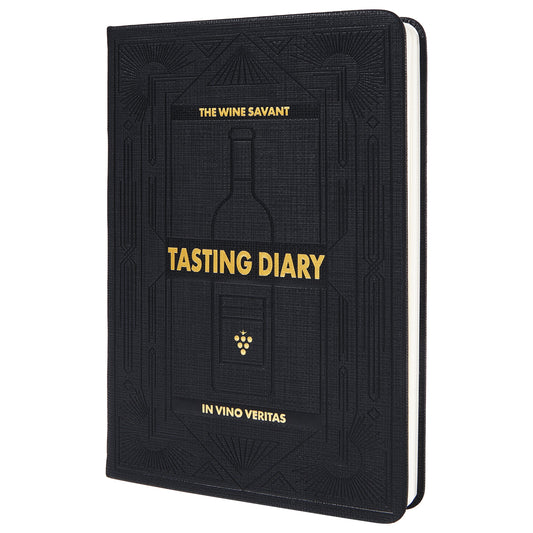 Wine Folly Wine Journal Guided Wine Tasting Notes (5" x 7" B6 Notebook) - Features 4 Step Tasting Method, Wine Color Reference Card, and Page Marker (Black)-0