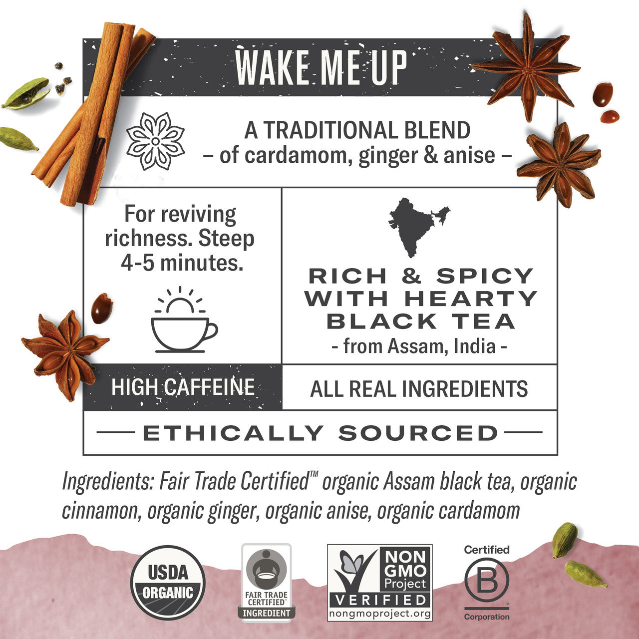 Numi Tea Golden Chai Black Tea (6x18 Bag)-2