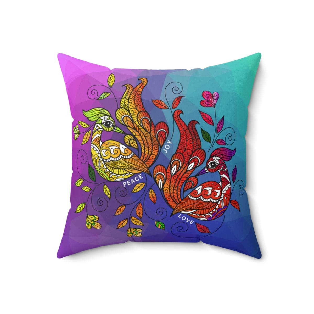 Decorative Throw Pillow Cover - Multicolor Wild Peacocks-3