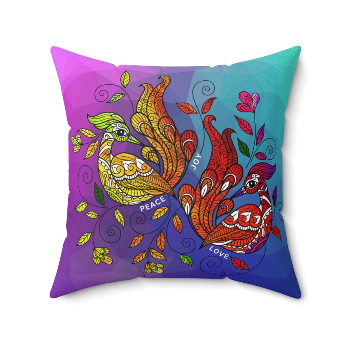 Decorative Throw Pillow Cover - Multicolor Wild Peacocks-0