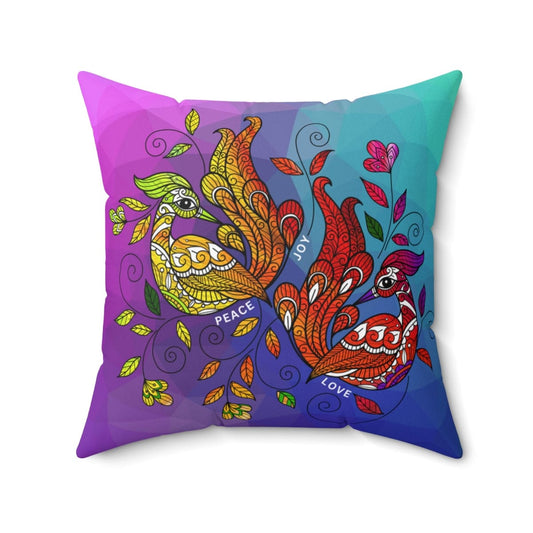 Decorative Throw Pillow Cover - Multicolor Wild Peacocks-0