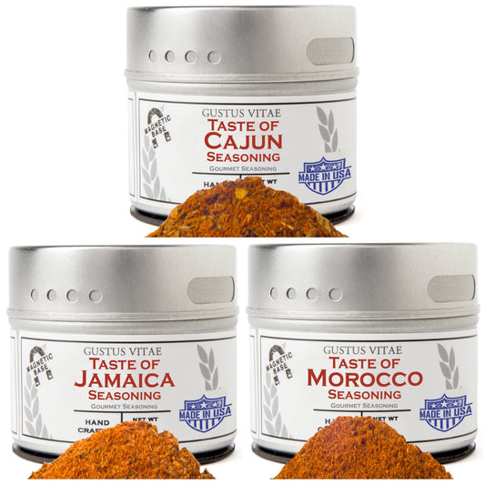 Fiery Flavors Gourmet Seasoning and Rub Collection - 3 Tins-0